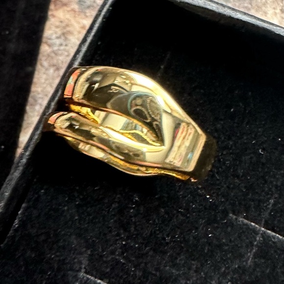 Adjustable 14k vermeil - Sterling Silver gold double Ring 925 - Picture 10 of 13